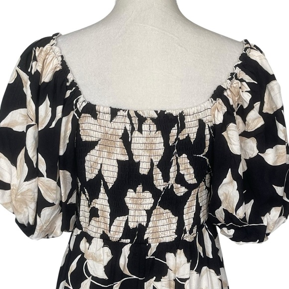 Maurices Floral Sweetheart Bubble Short Sleeves Dress Women’s Size S Smocked - Picture 6 of 9